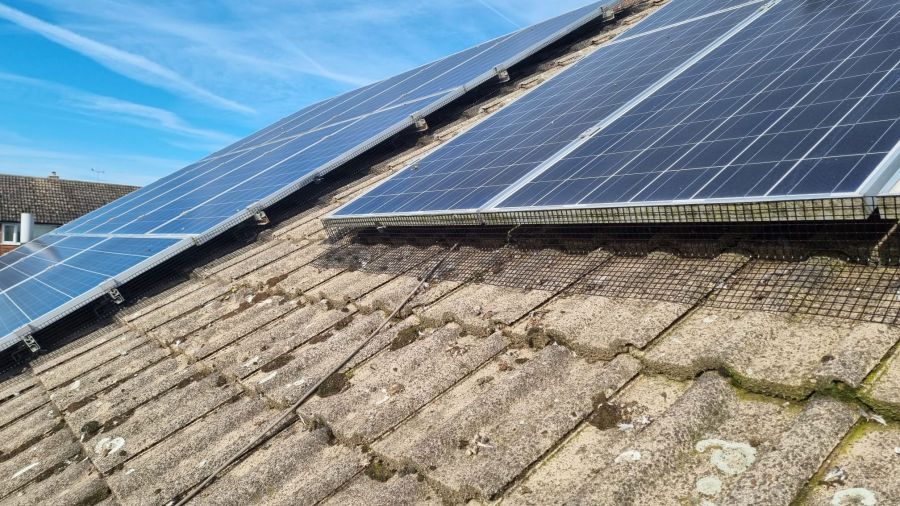 Pigeon Proofing Solar Panels in Beeston x 2