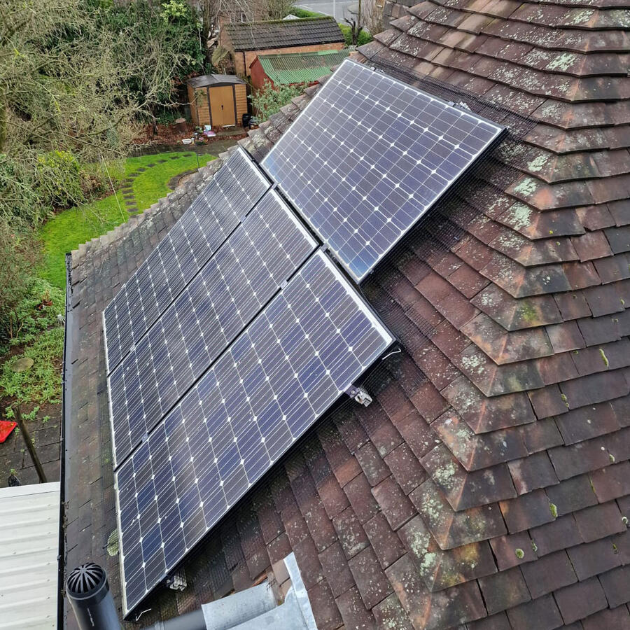 Solar Panels Protected fromPigeons in Toton