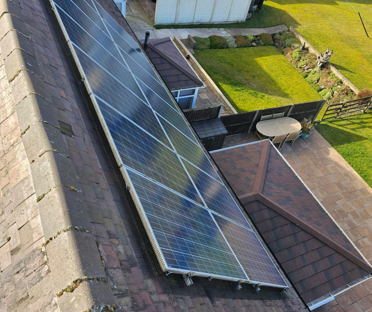 Installing Mesh Around Solar Panels in the Derbyshire Dales
