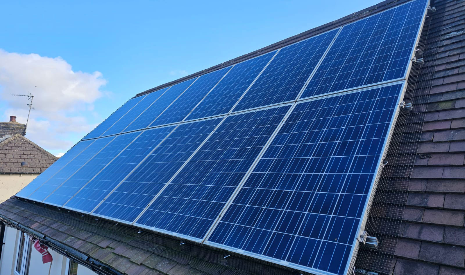 Installing Mesh Around Solar Panels in the Derbyshire Dales