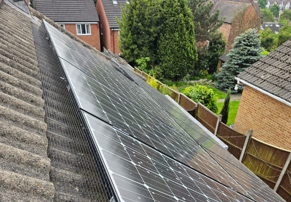 Protecting Two Sets of Solar Panels From Pigeons in Mapperley